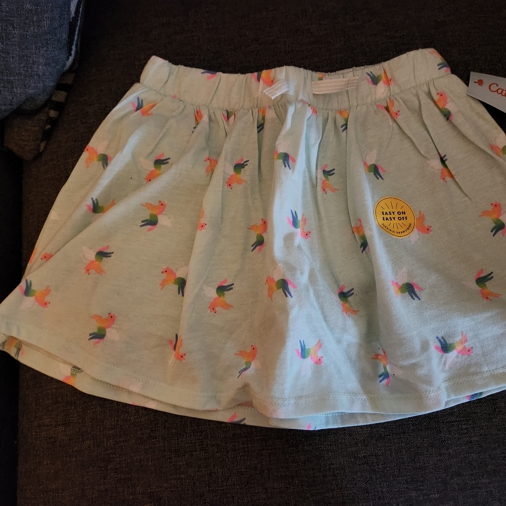 Cat & Jack Unicorn Skort Size S(4-5) Mint Green with Rainbow Unicorns